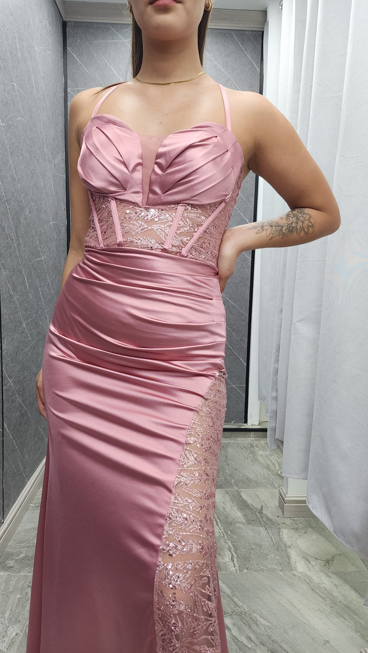 Vestido de Gala Lluvia rosado