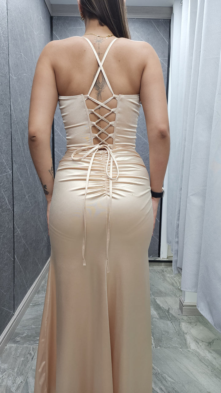 Vestido de gala Lluvia dorado