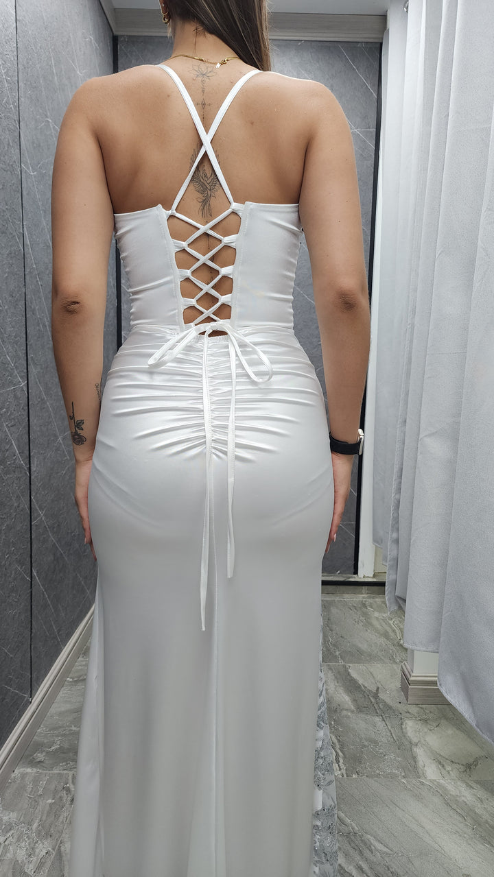 Vestido de Gala Lluvia blanco