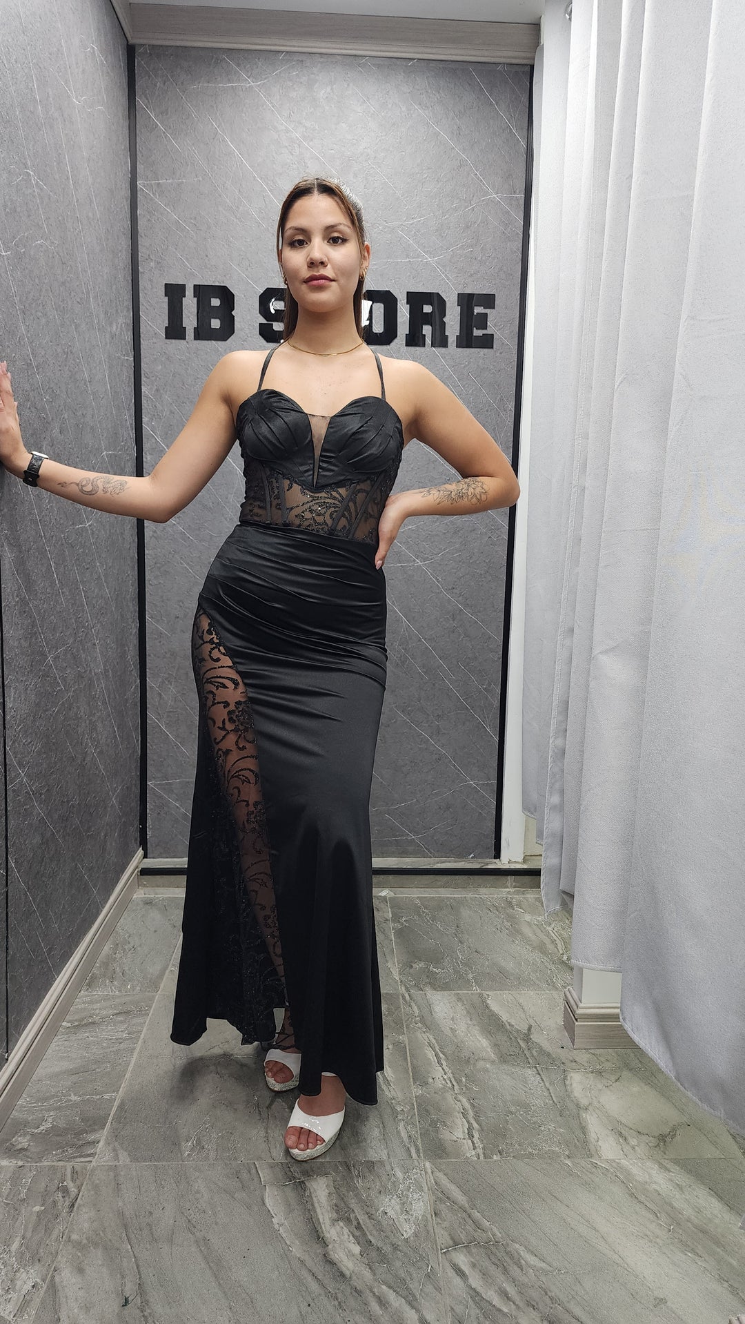 Vestido de Gala Lluvia Negro
