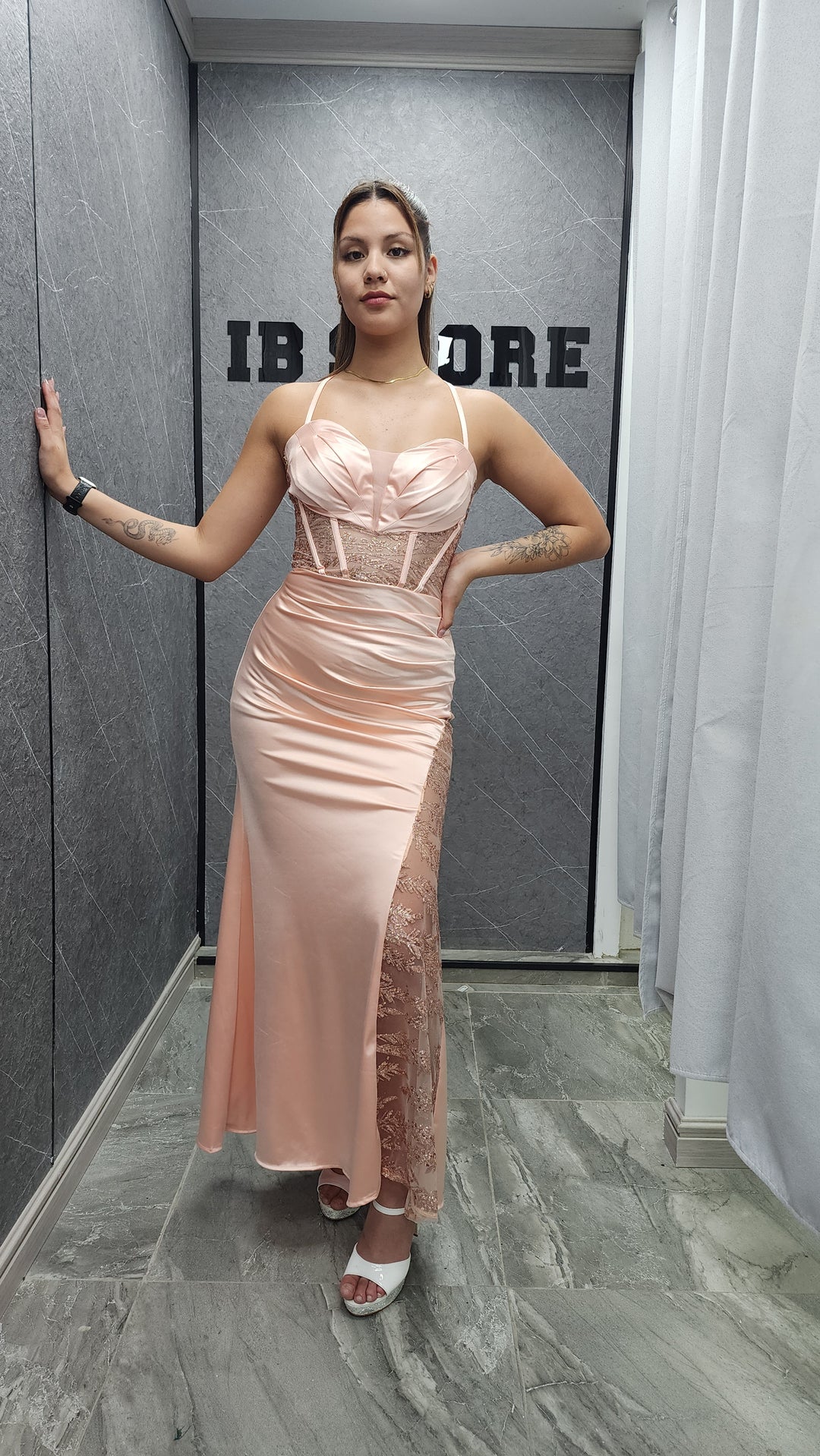 Vestido de gala Lluvia damasco