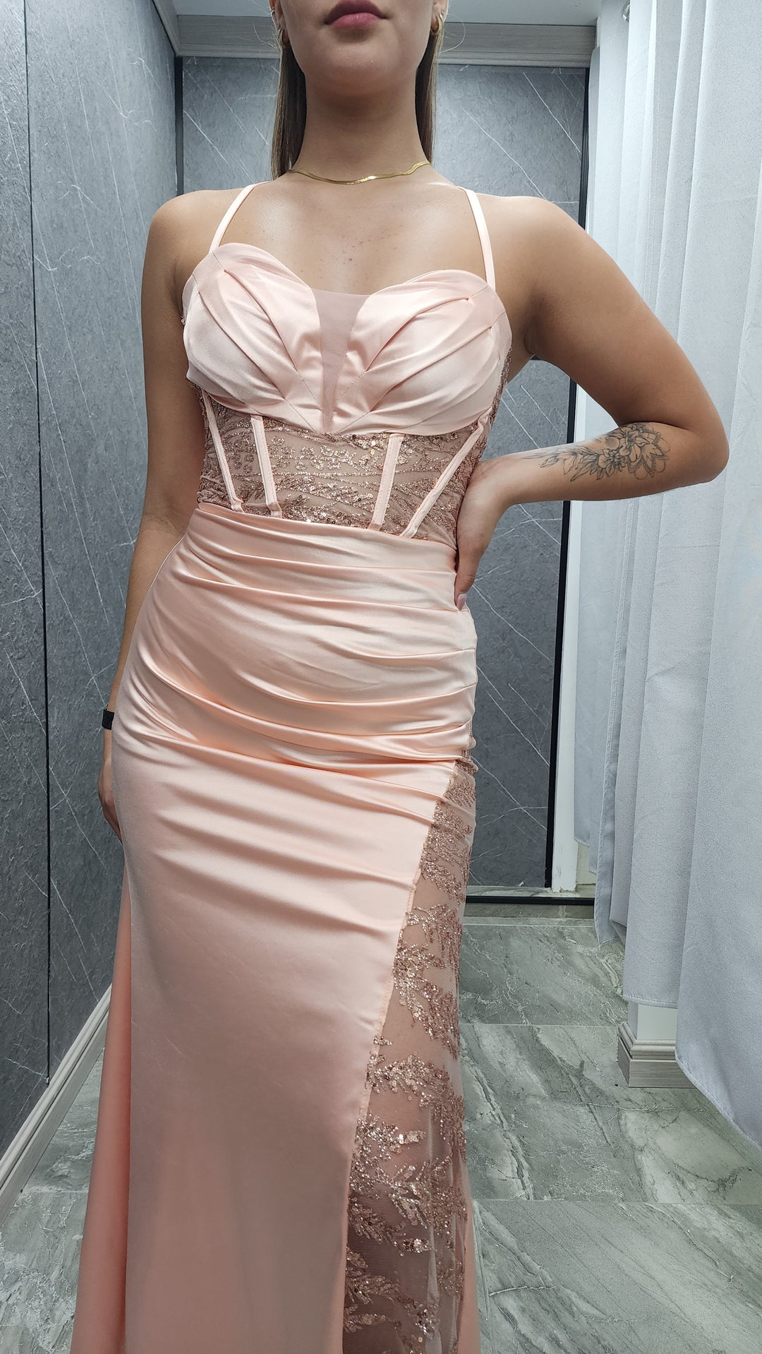 Vestido de gala Lluvia damasco