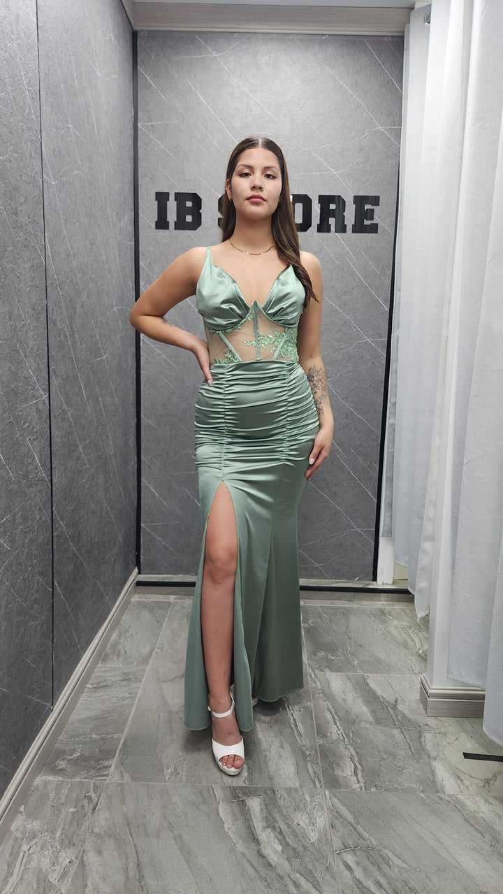 Vestido de gala Zafiro verde agua