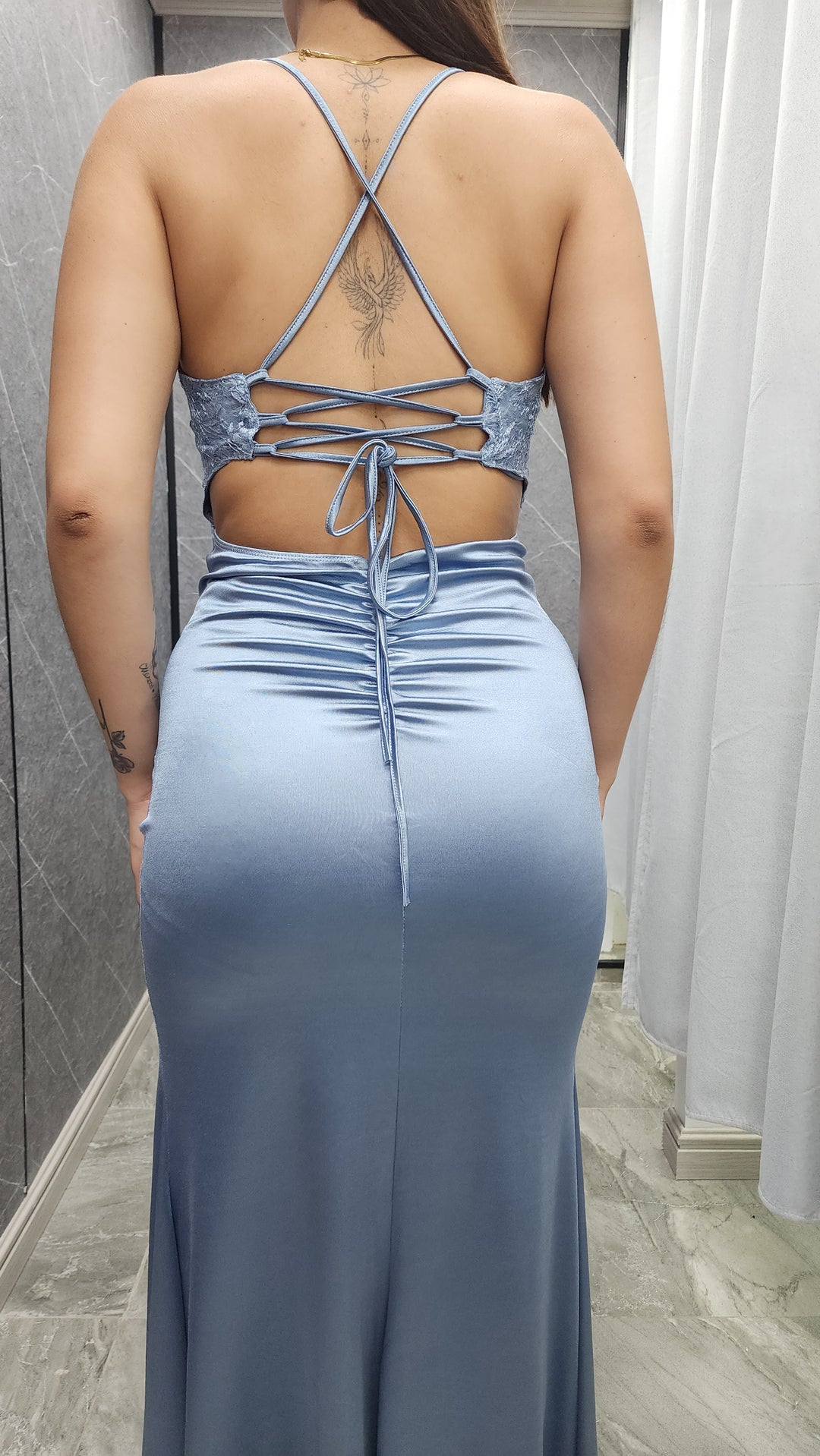 Vestido de gala Rubí celeste 405