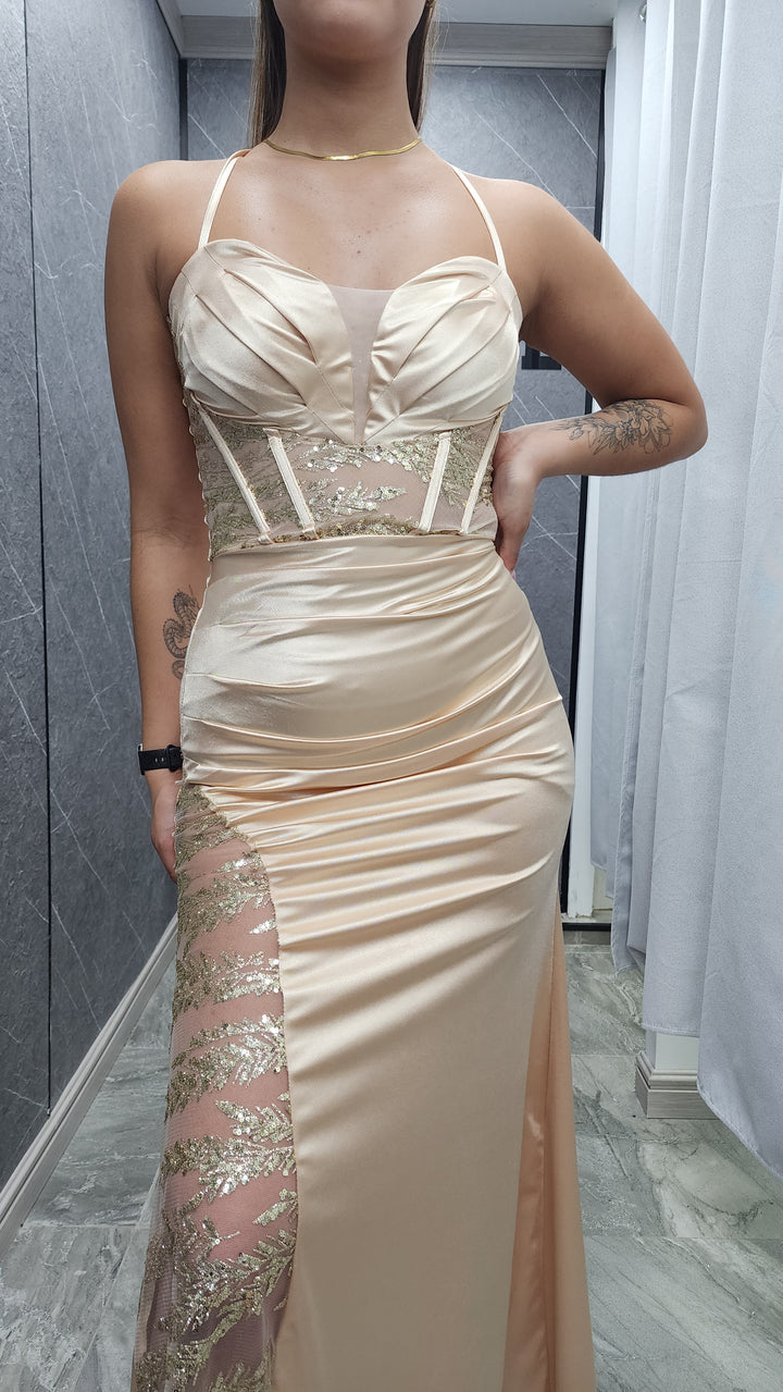 Vestido de gala Lluvia dorado