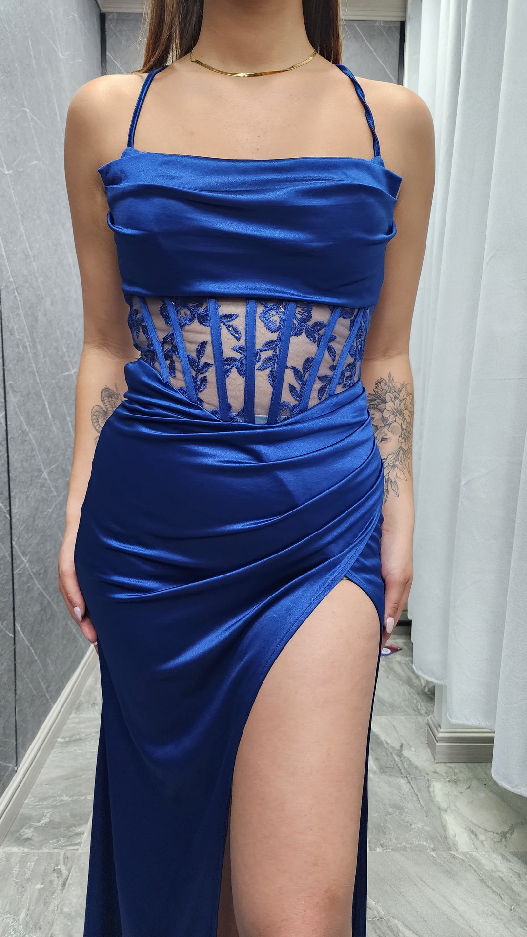 Vestido de gala Imperial Azul marino 104