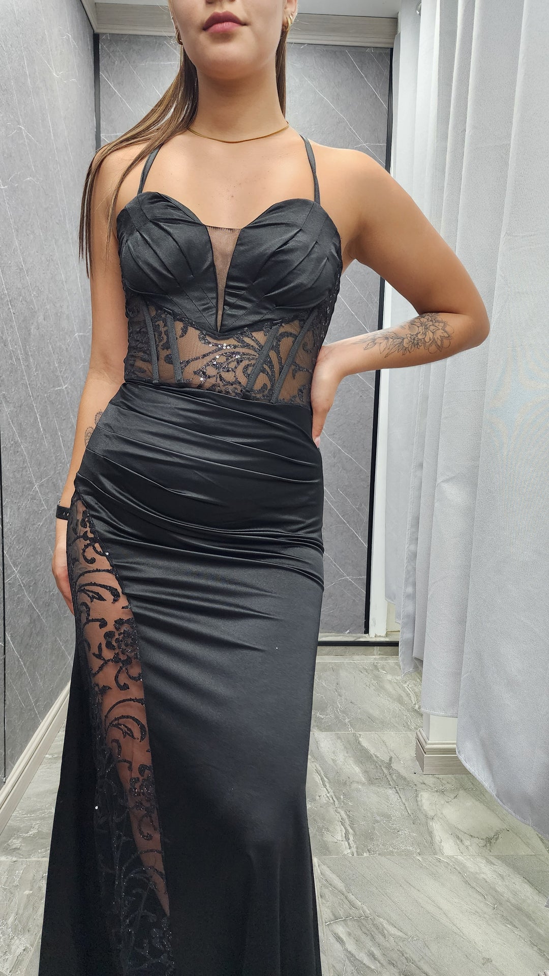 Vestido de Gala Lluvia Negro