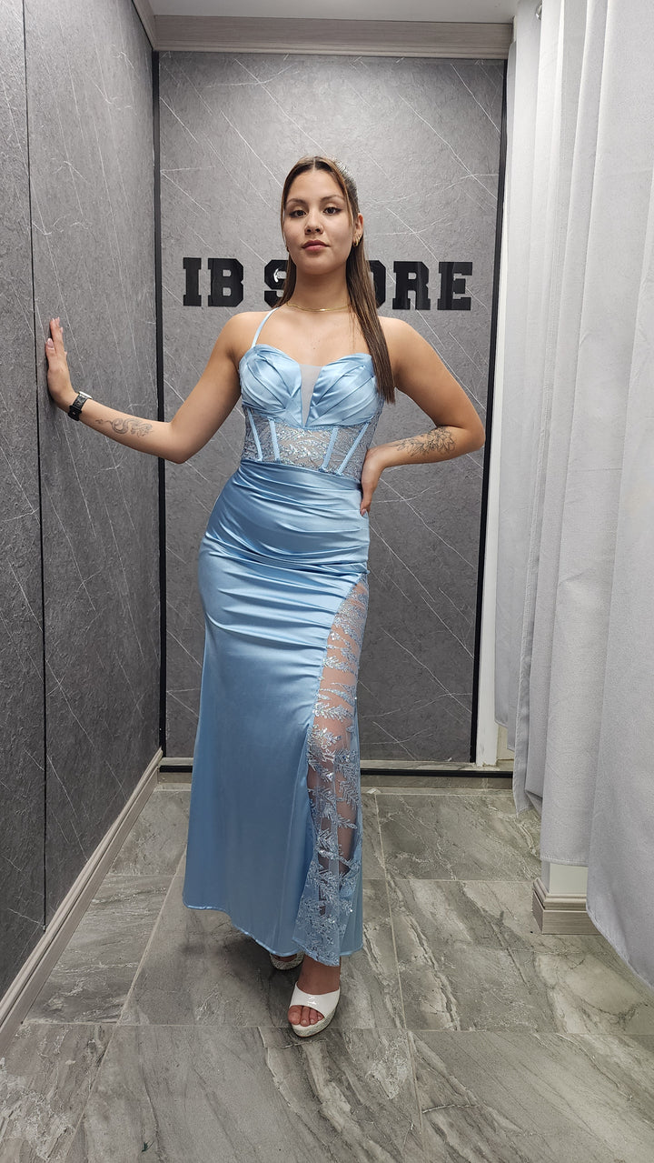 Vestido de Gala Lluvia celeste