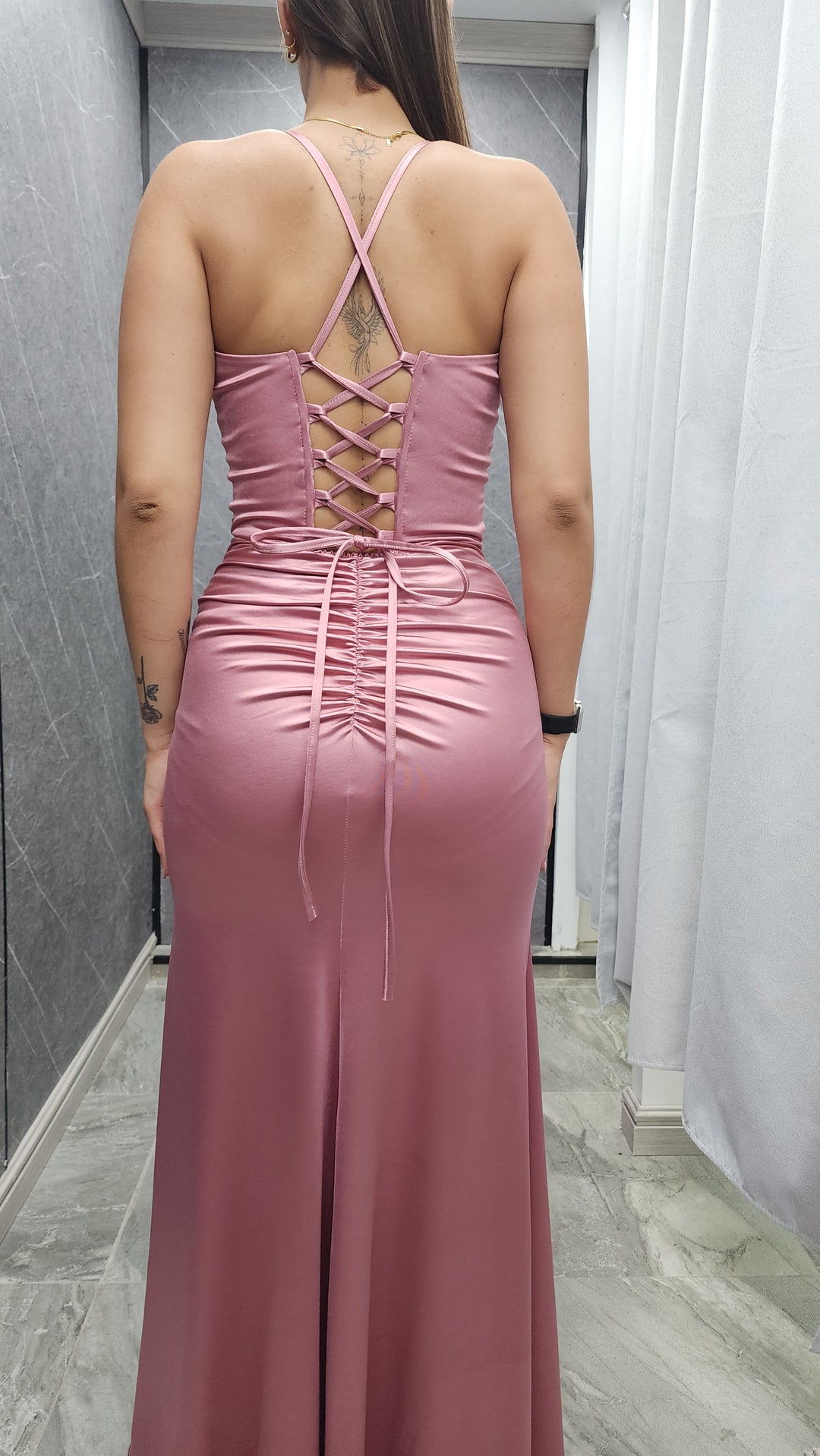 Vestido de Gala Lluvia rosado