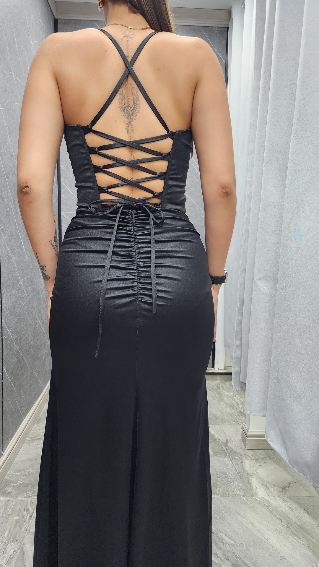 Vestido de Gala Lluvia Negro