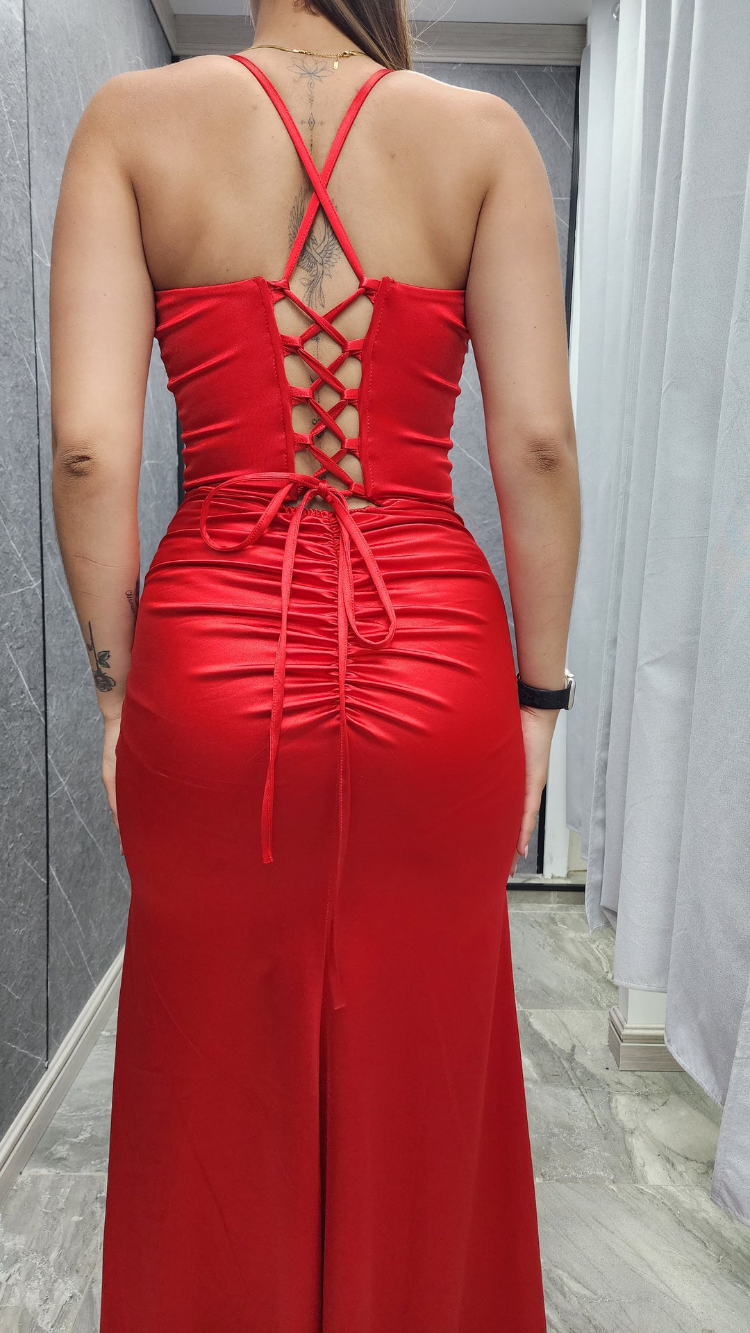 Vestido de Gala Lluvia rojo