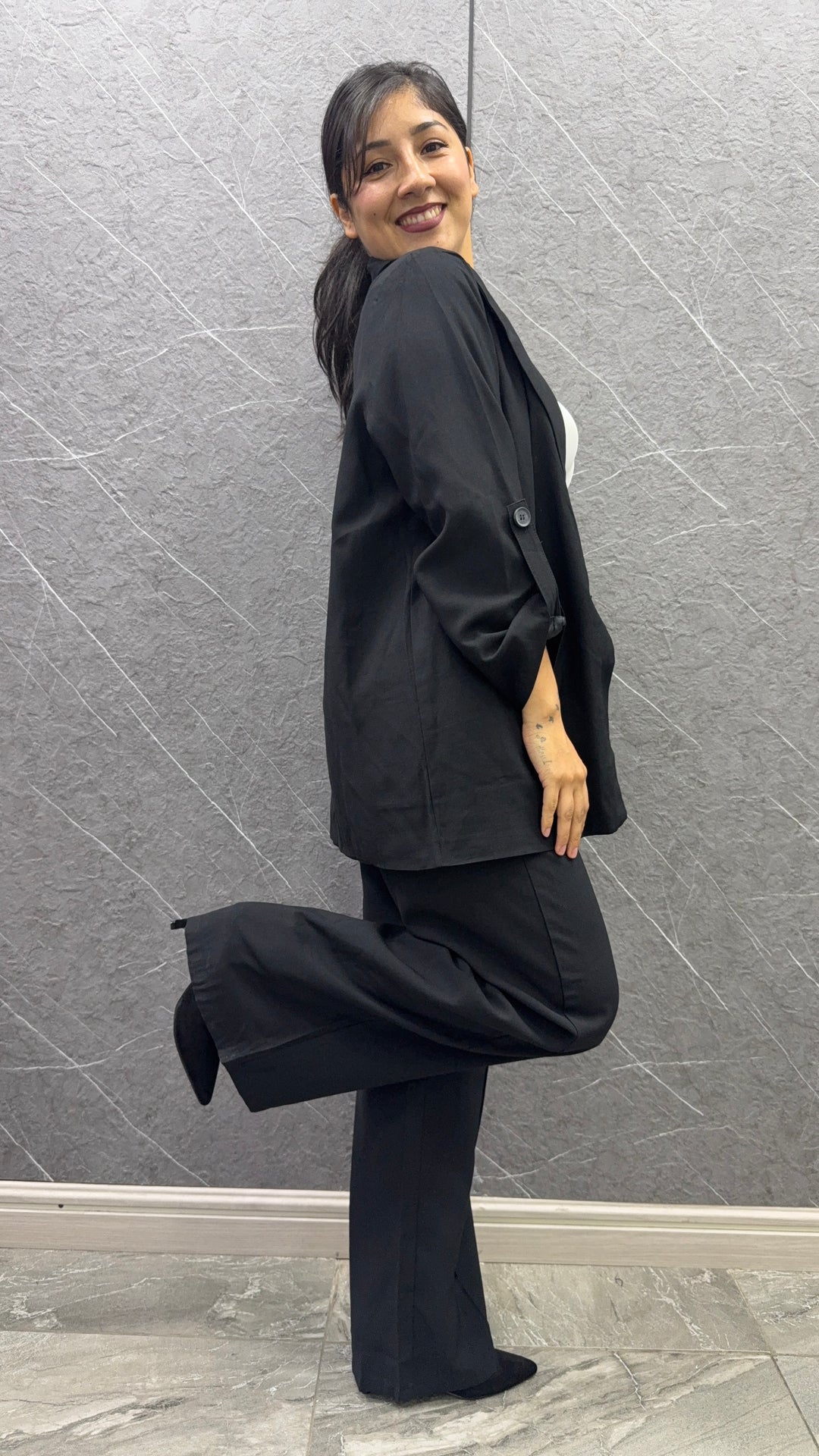 Blazer Lino negro