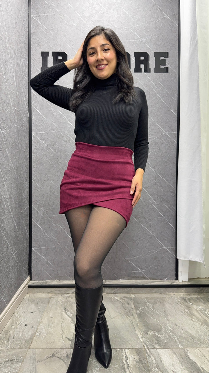 Falda Sami cruzada Burdeo
