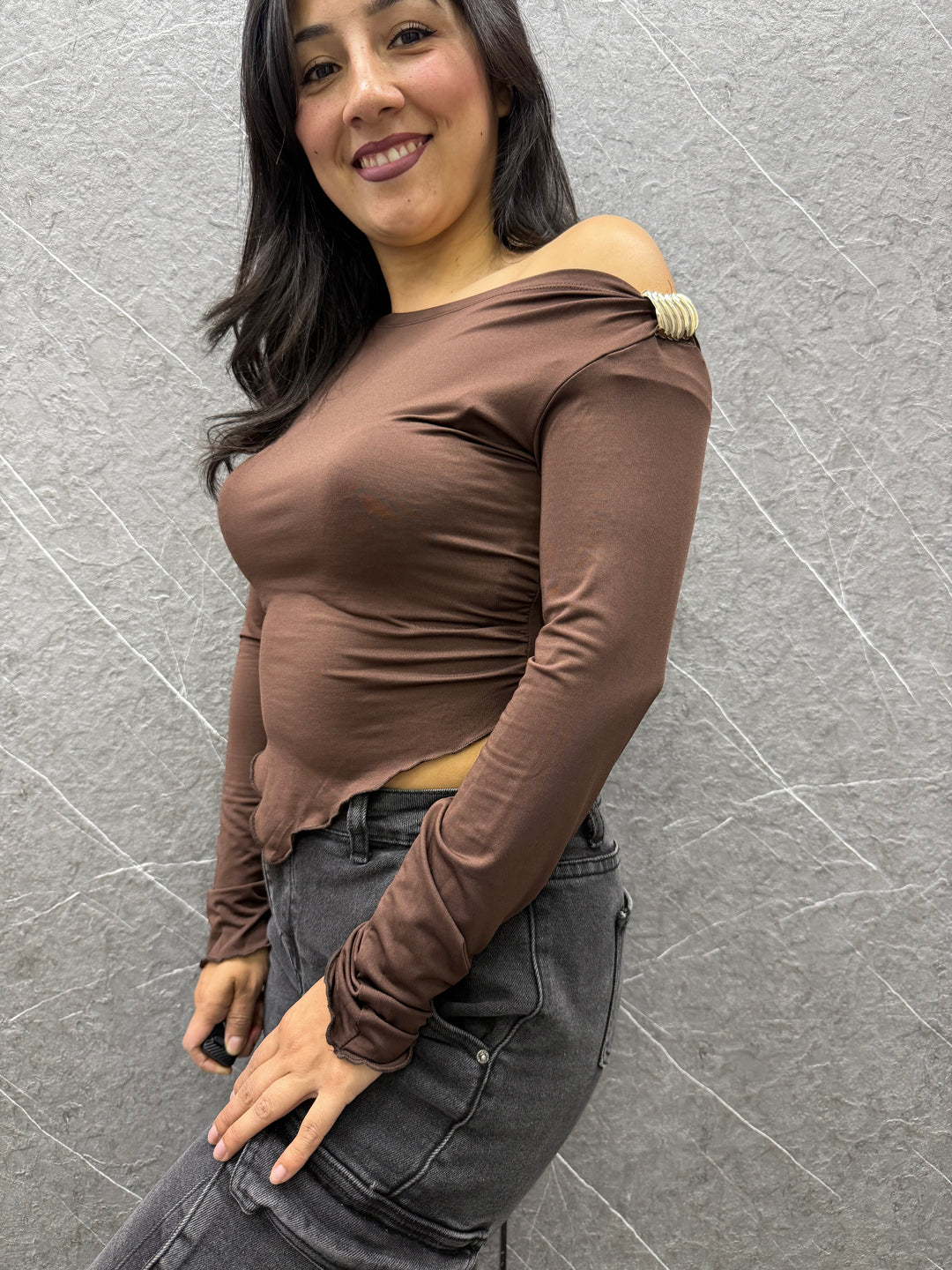 Polera Camelia chocolate  474