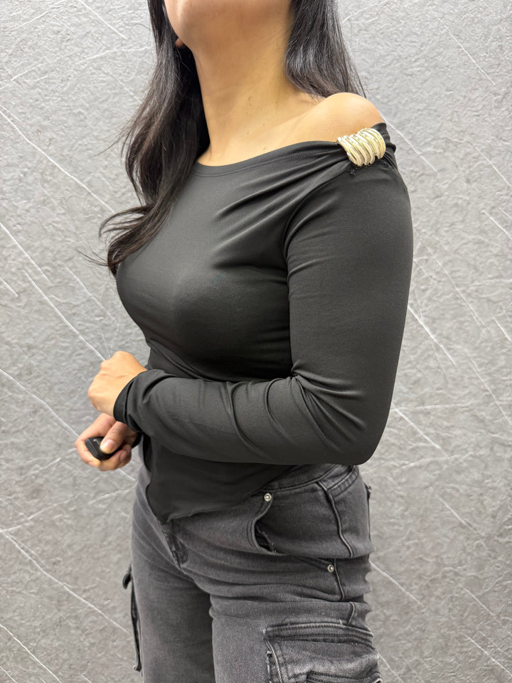 Polera Camelia negra 474
