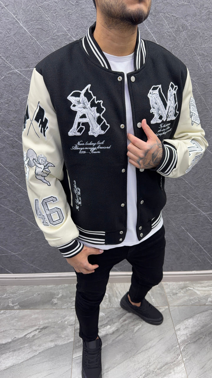 Bomber 7003 Negra con blanco