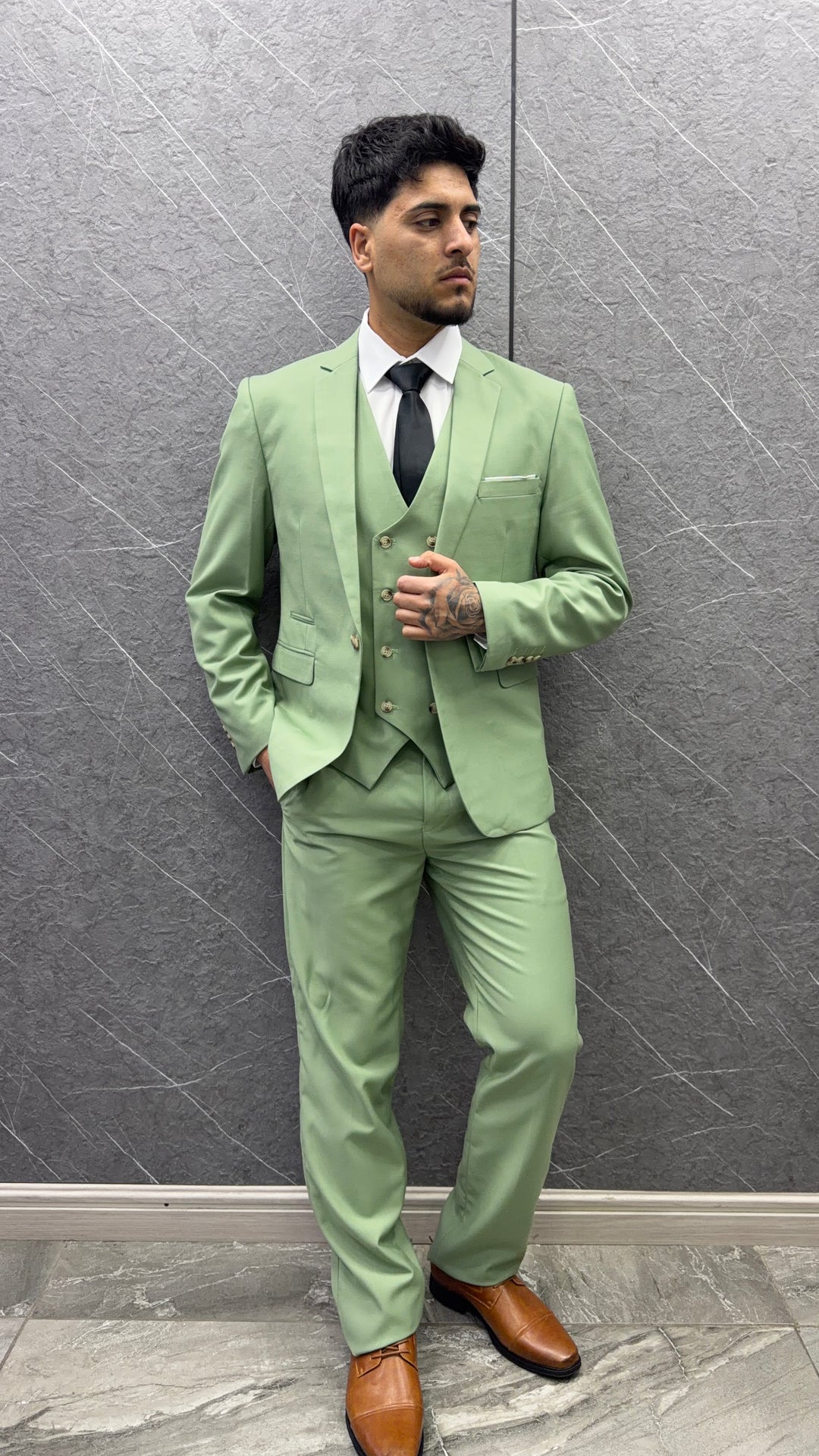 Traje verde 147A 3 Piezas