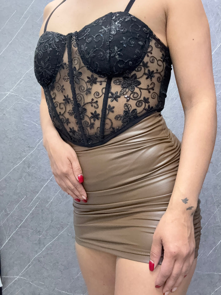 Falda Látex chocolate