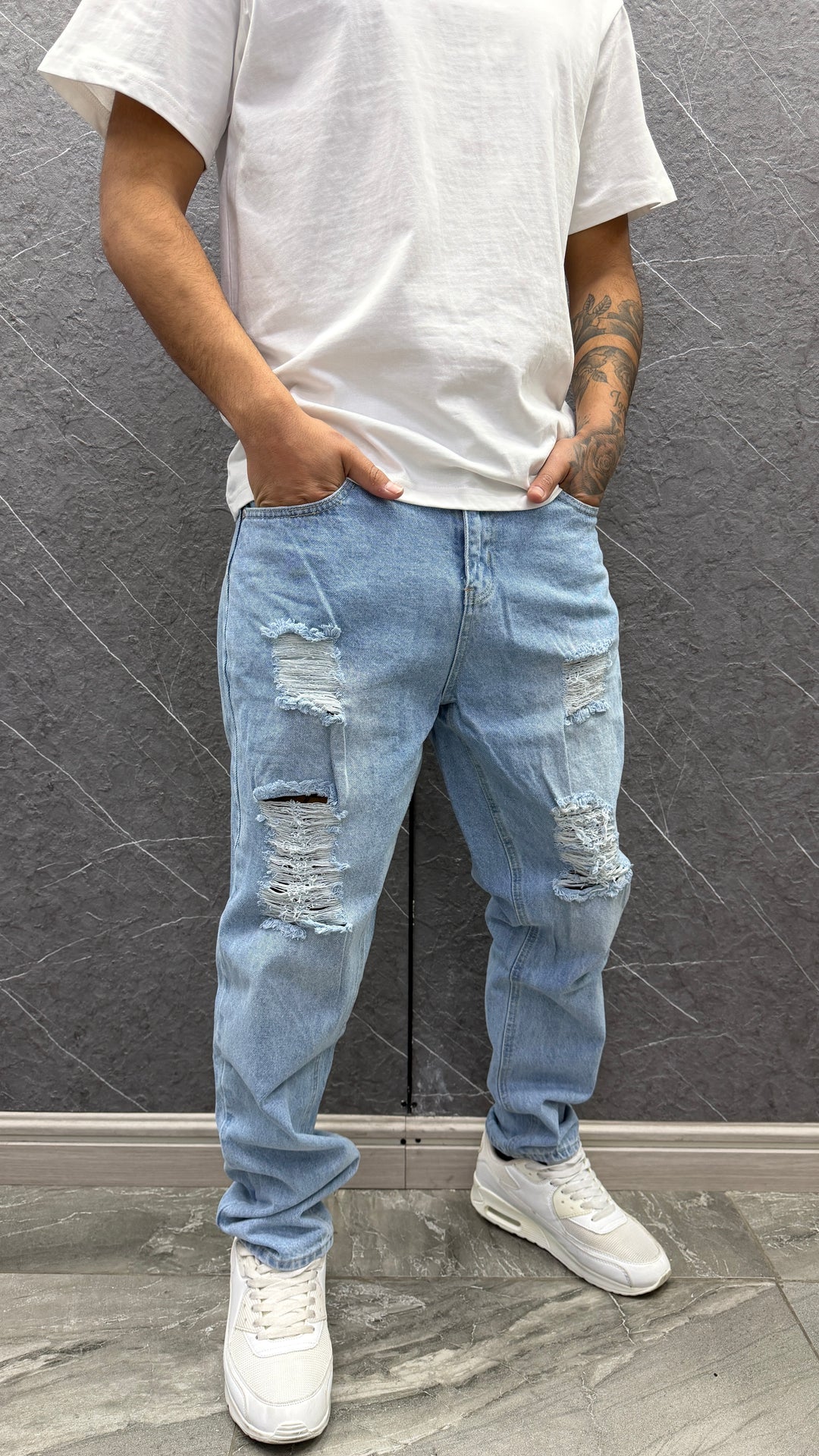 Jeans Celeste Rasgado 261 ibstore
