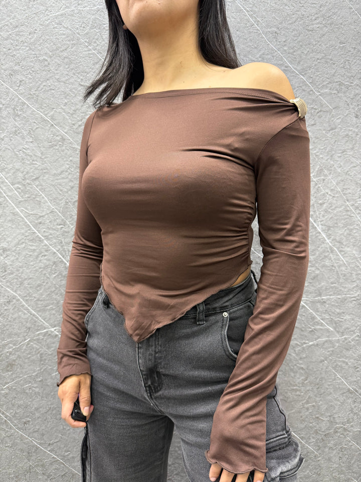 Polera Camelia chocolate  474