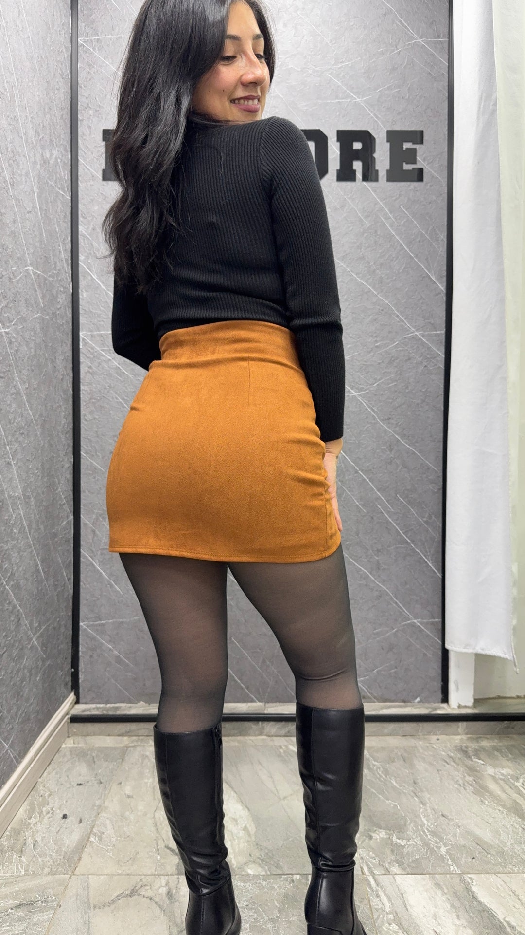 Falda Sami cruzada Camel