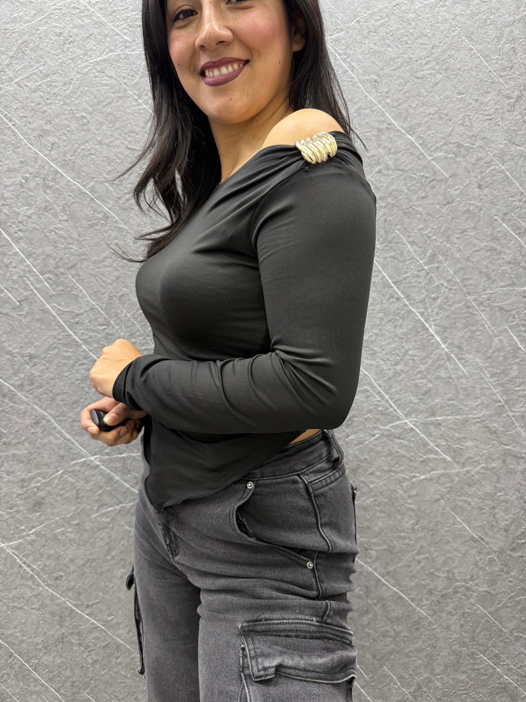 Polera Camelia negra 474