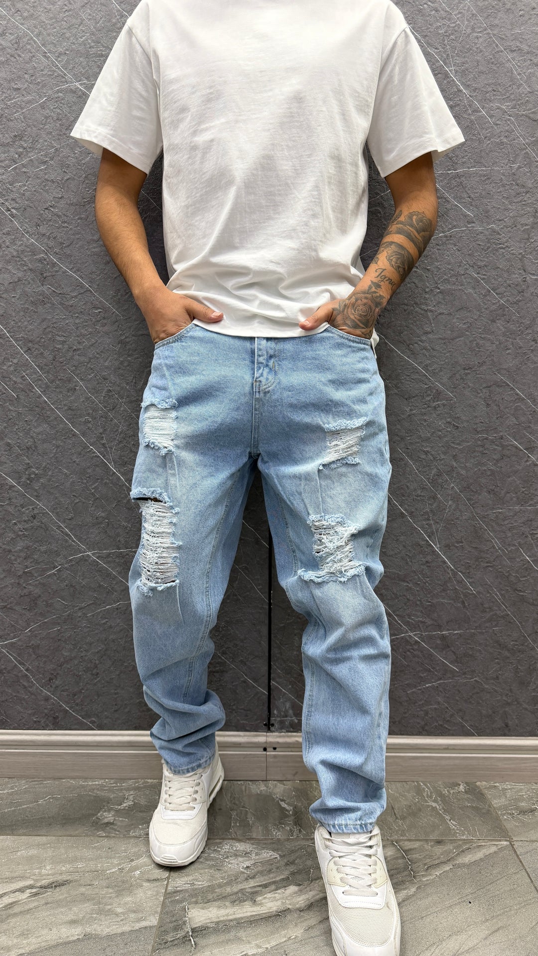 Jeans Celeste Rasgado 261 ibstore