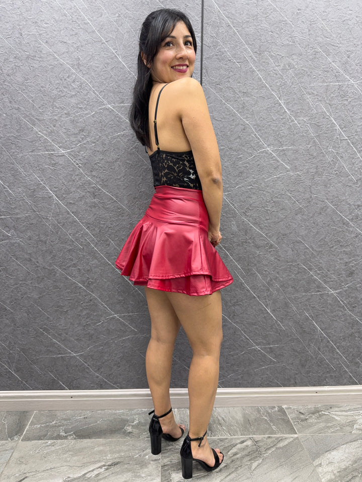 Falda Lulú burdeo