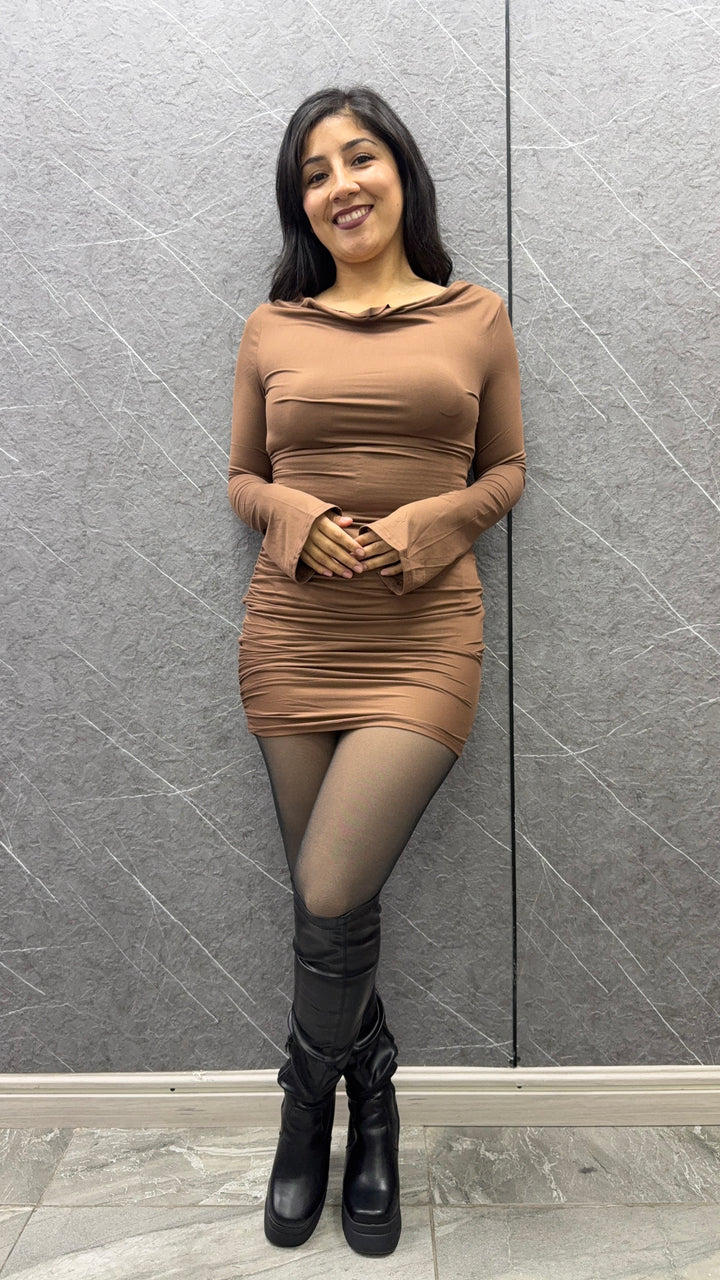 Vestido Afrodita café