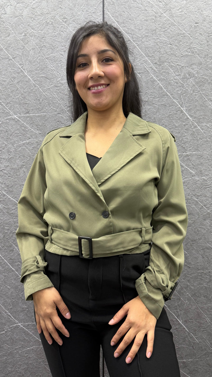 Chaqueta cruzada verde