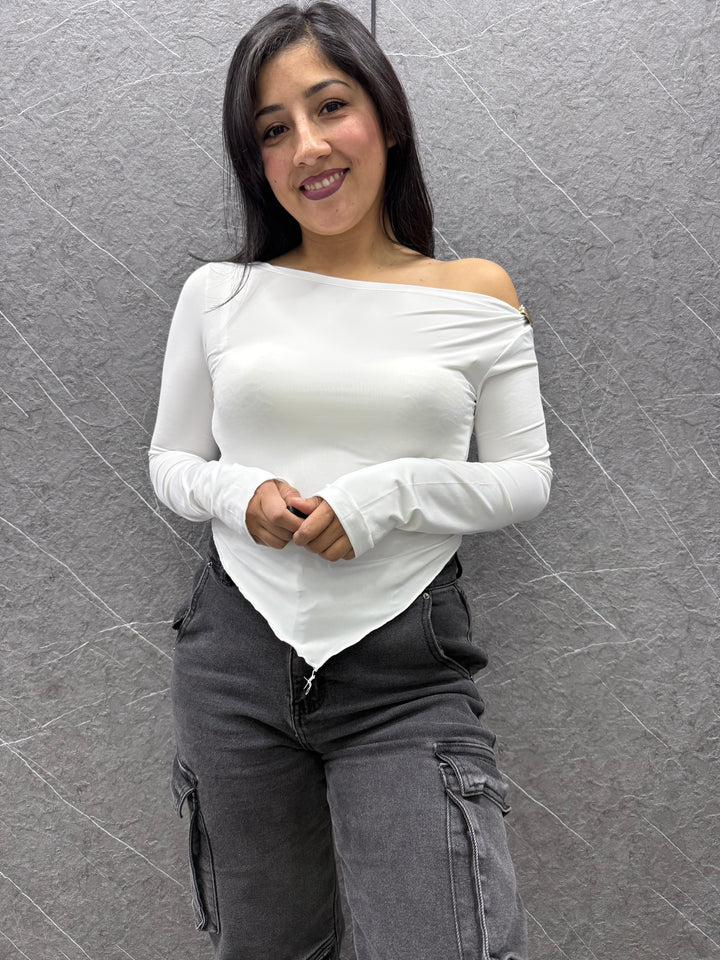 Polera Camelia blanca 474