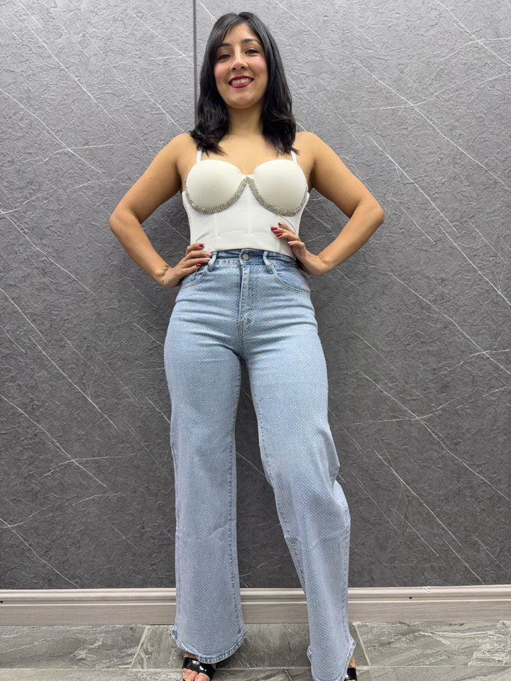 Pantalón Brillantina Celeste