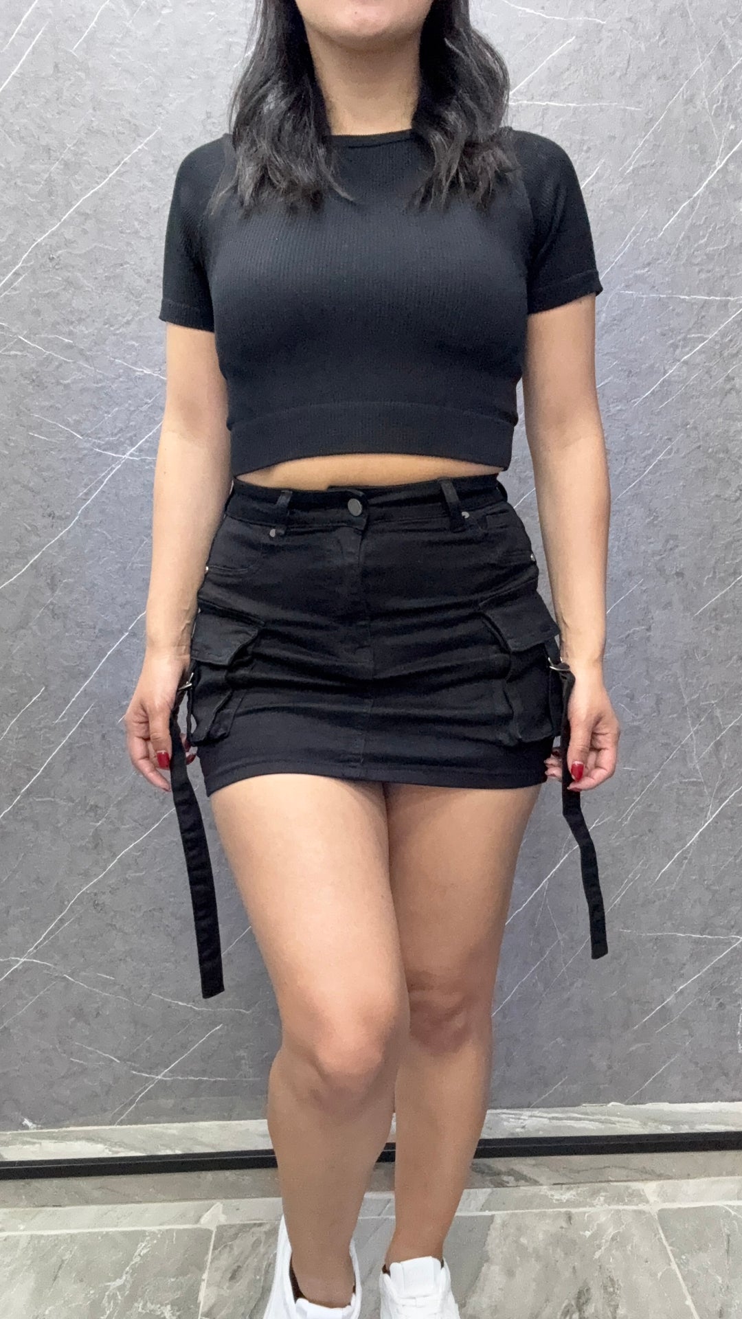 Falda cargo Negra