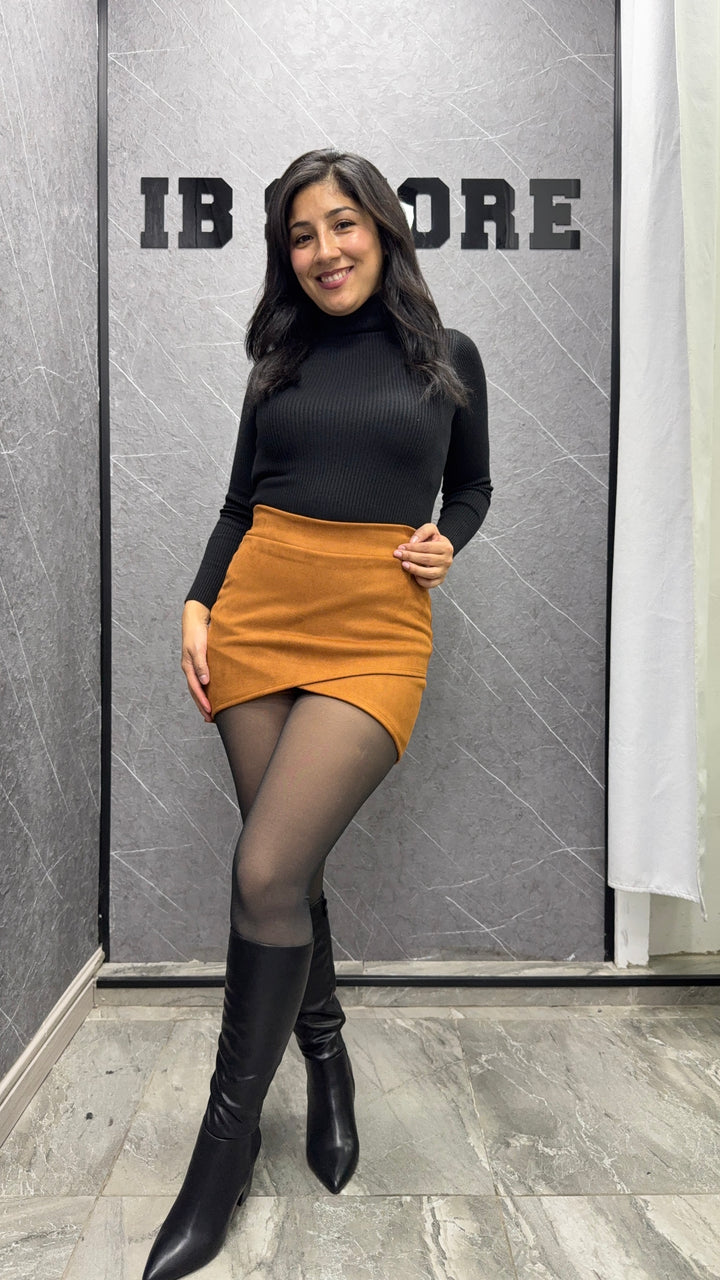 Falda Sami cruzada Camel