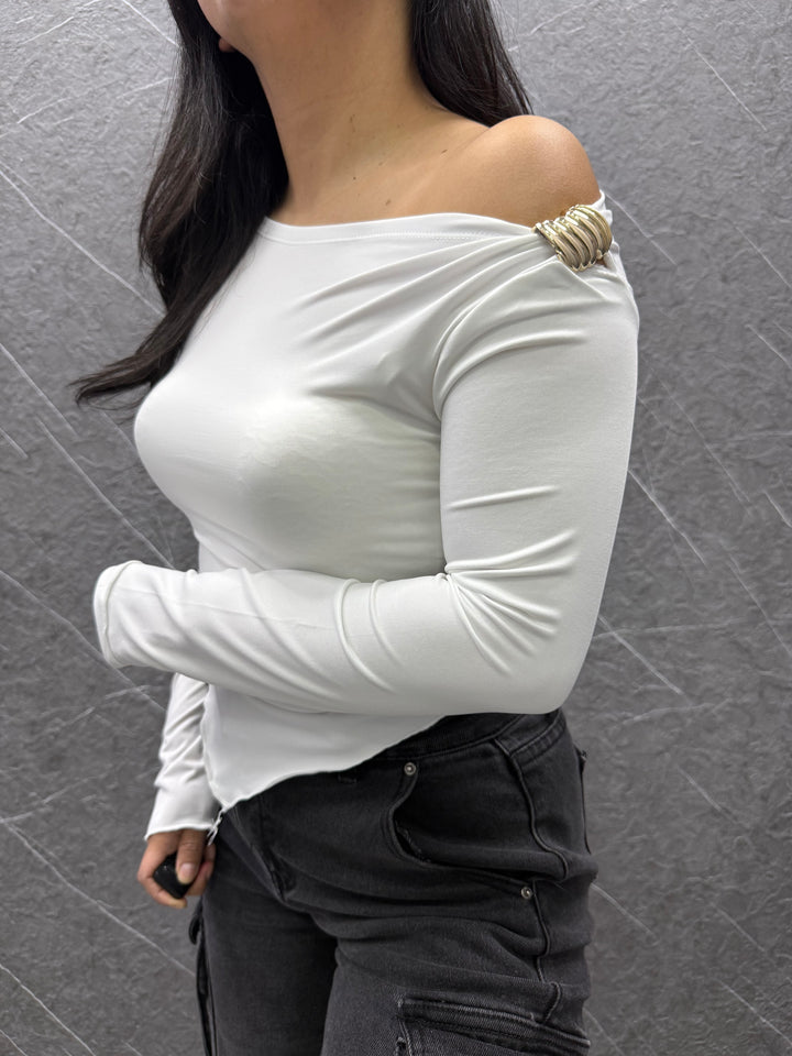 Polera Camelia blanca 474