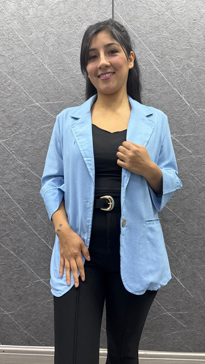 Blazer Lino celeste ibstore