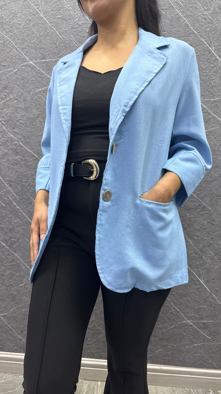 Blazer Lino celeste ibstore