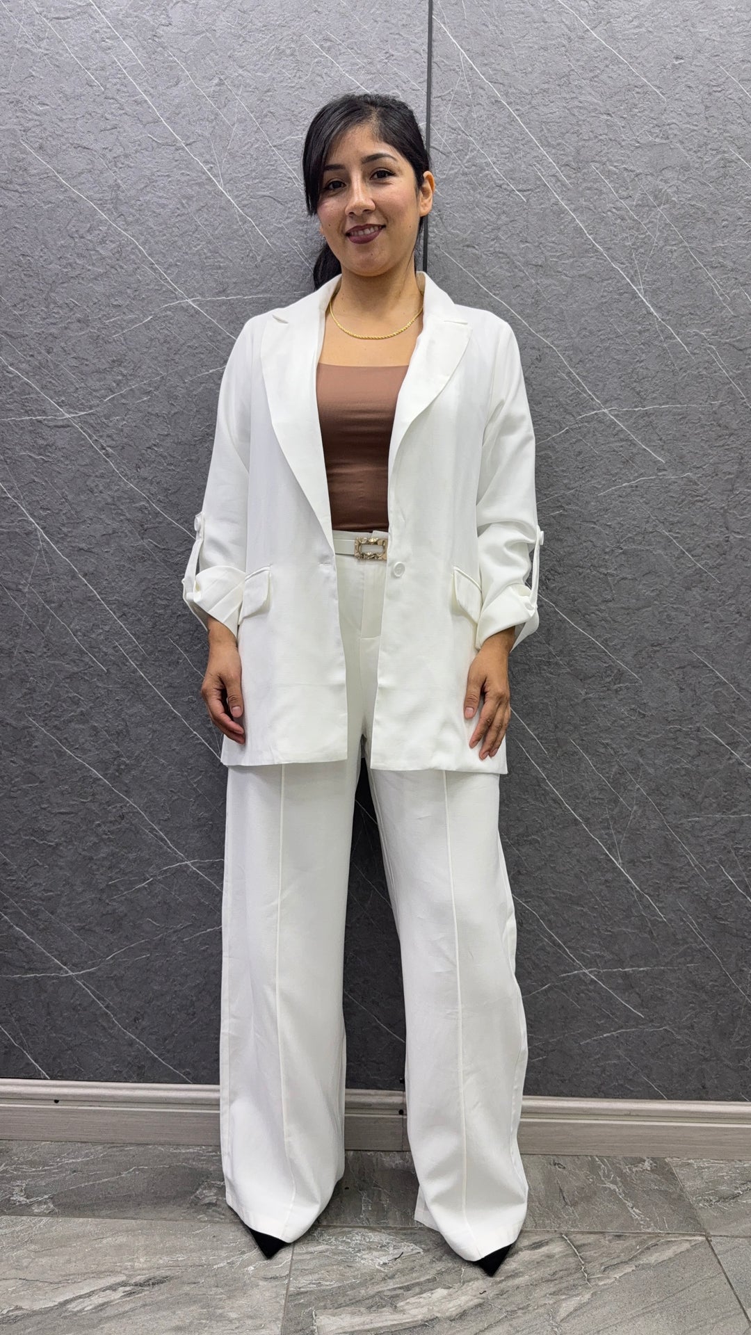 Blazer Lino blanco