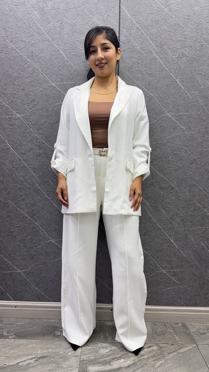 Blazer Lino blanco