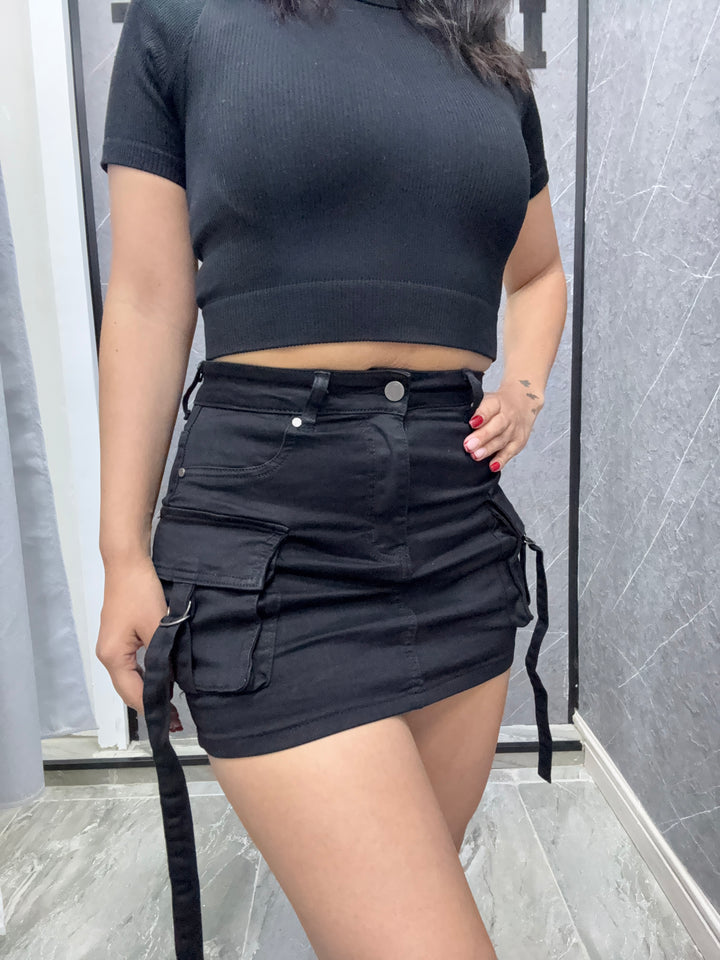 Falda cargo Negra