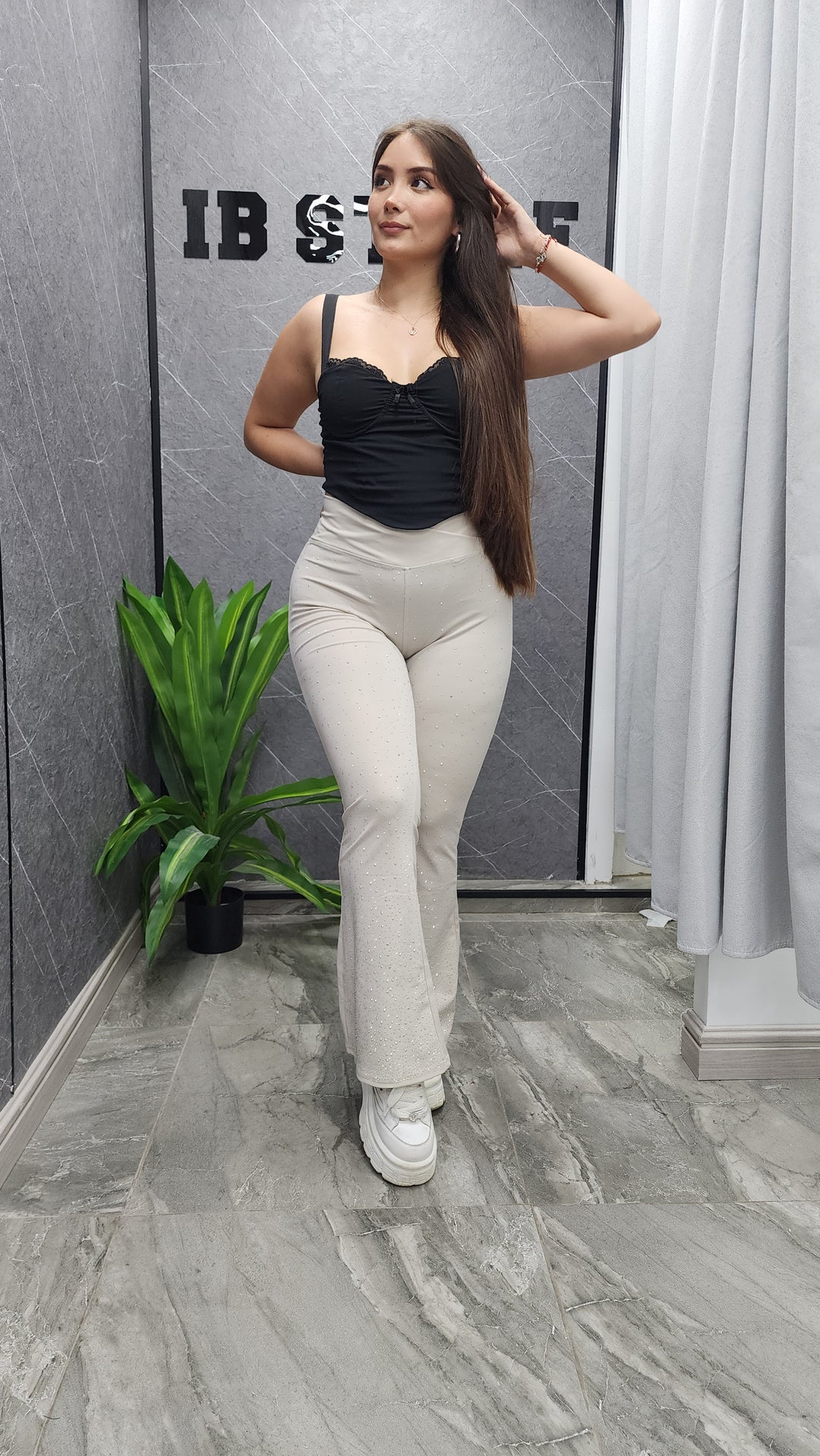 Calza brillos beige ibstore