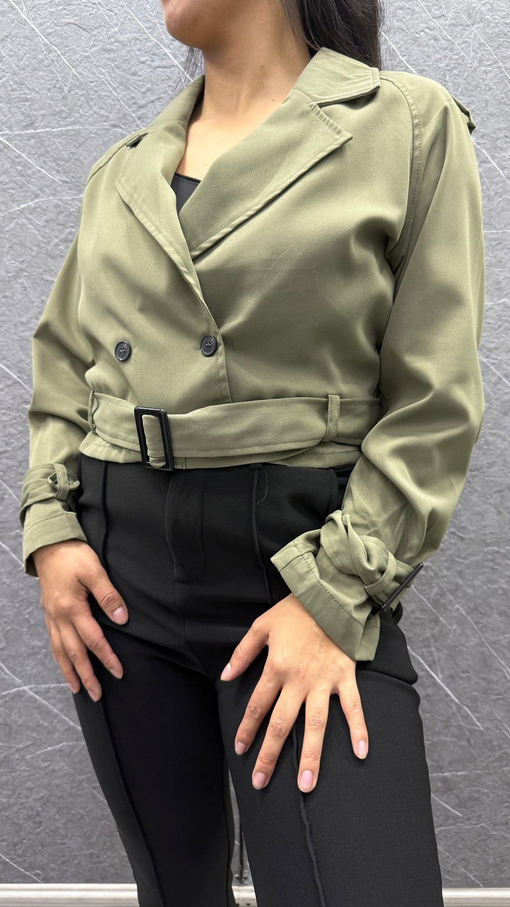 Chaqueta cruzada verde ibstore