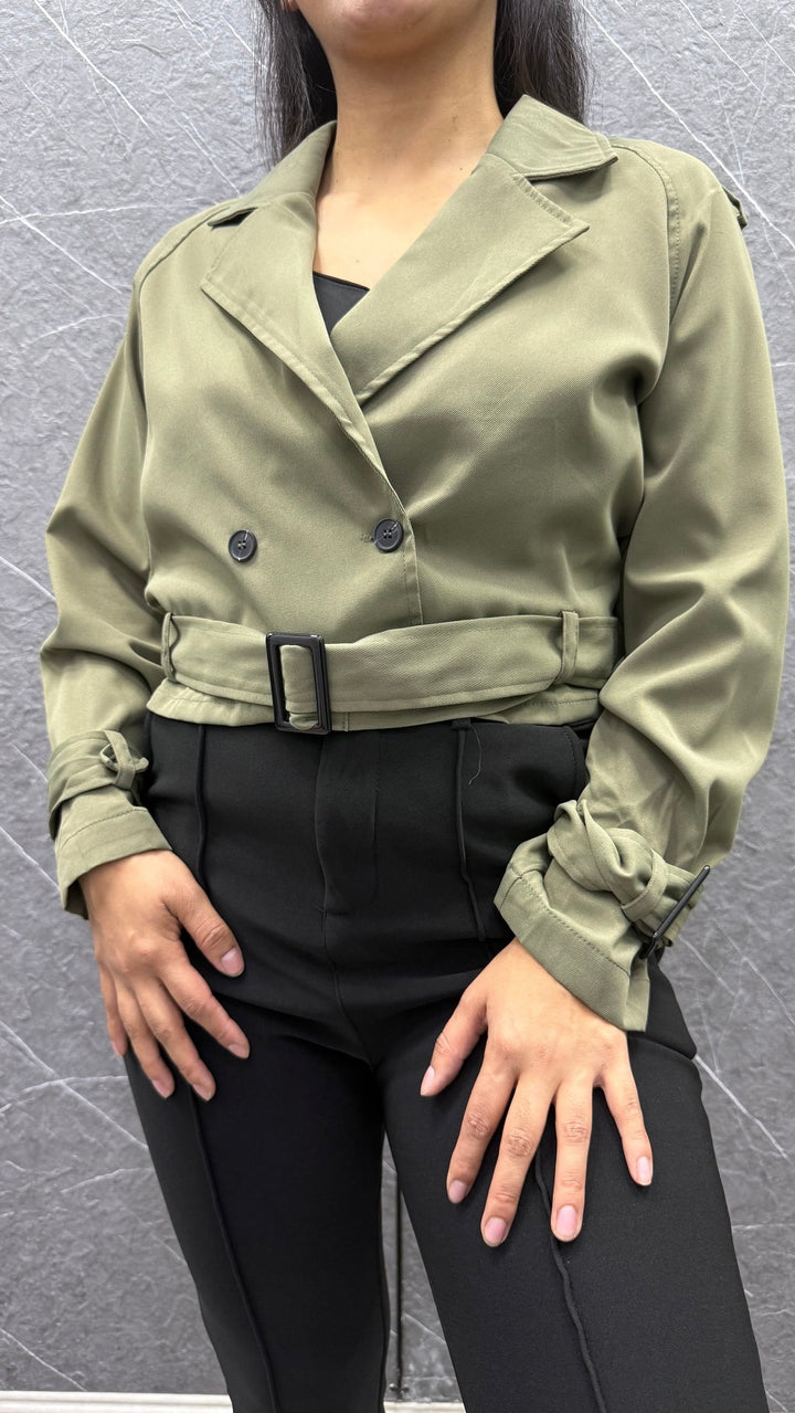 Chaqueta cruzada verde ibstore