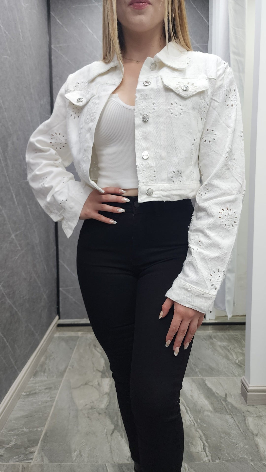 Chaqueta denim Florencia Bco 079 ibstore