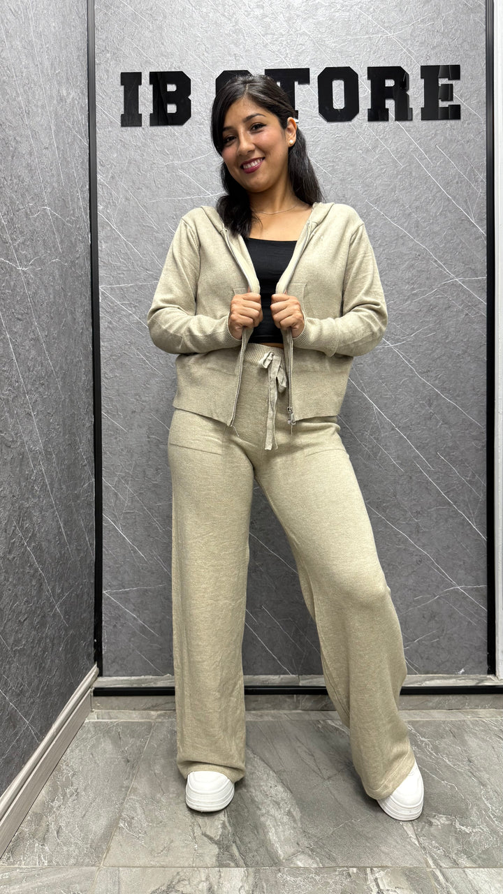 Conjunto Hoodie Beige ibstore