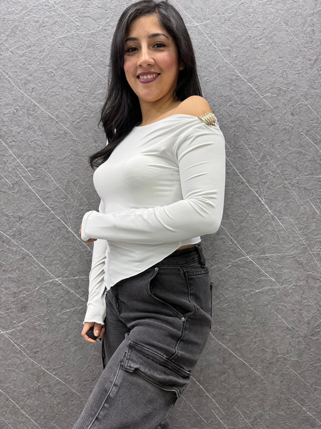 Polera Camelia blanca 474