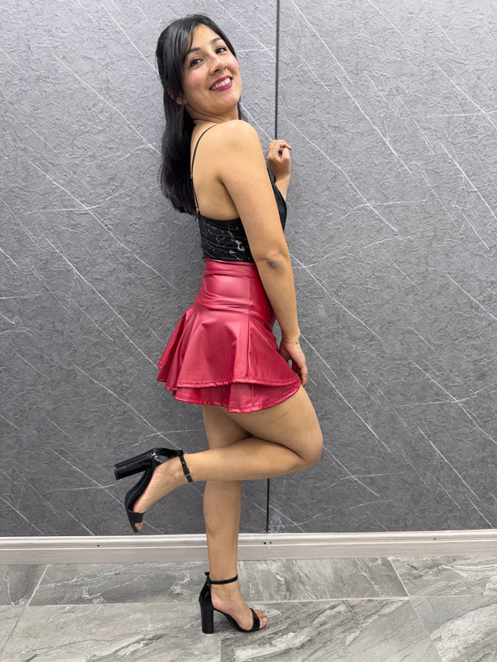 Falda Lulú burdeo