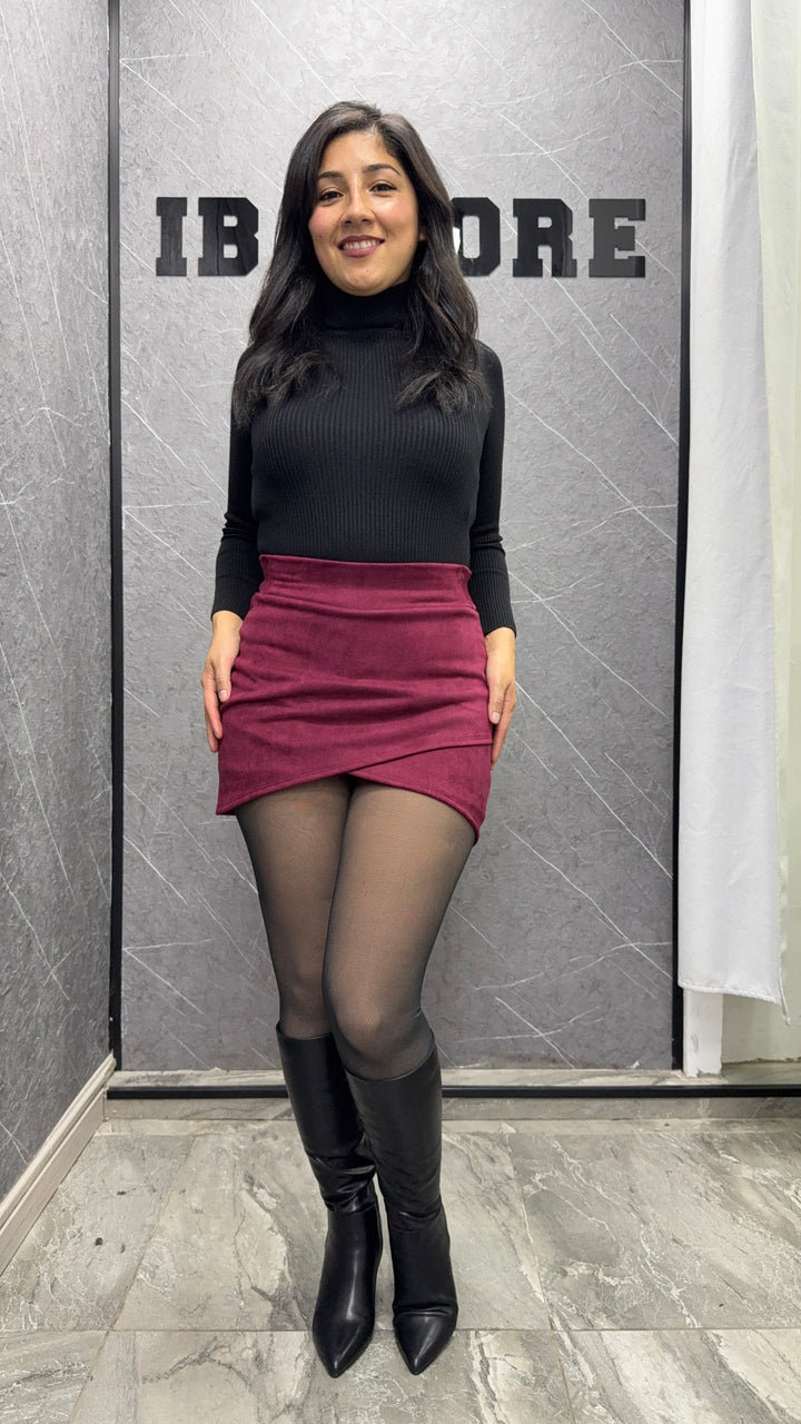 Falda Sami cruzada Burdeo