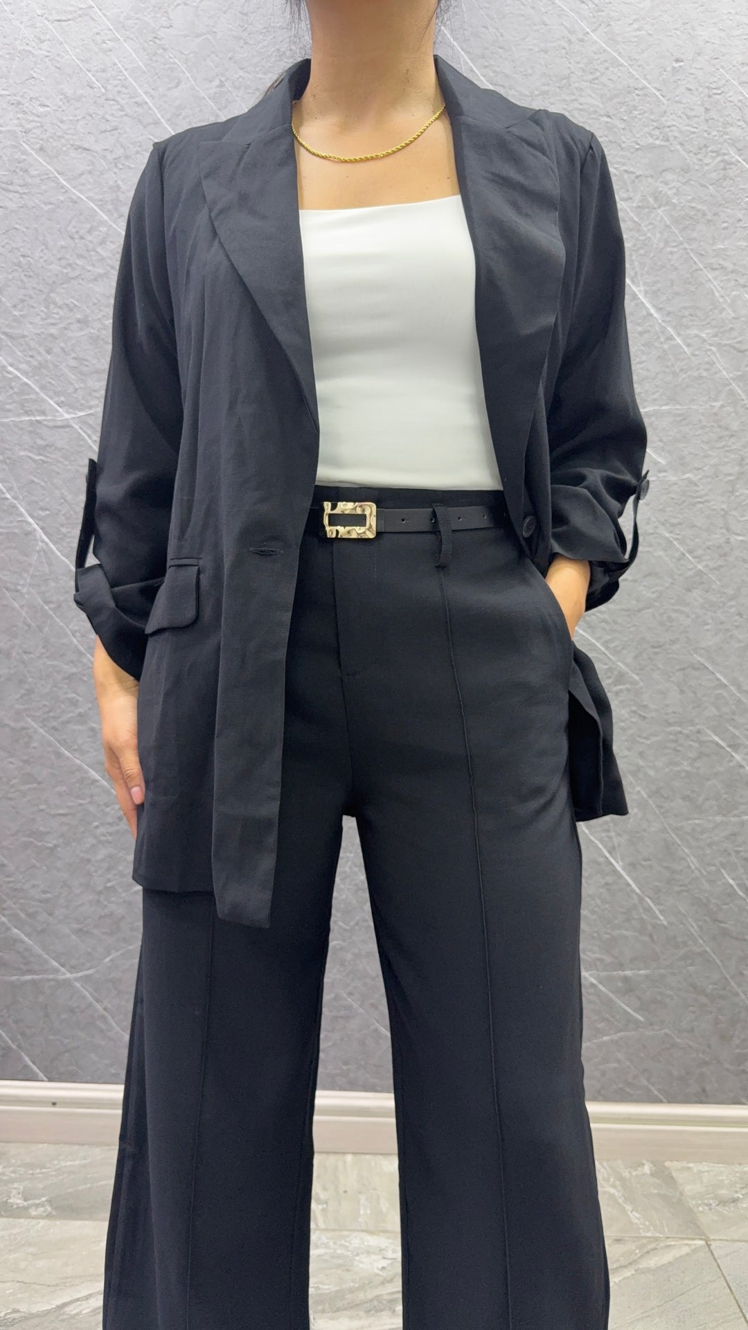 Blazer Lino negro
