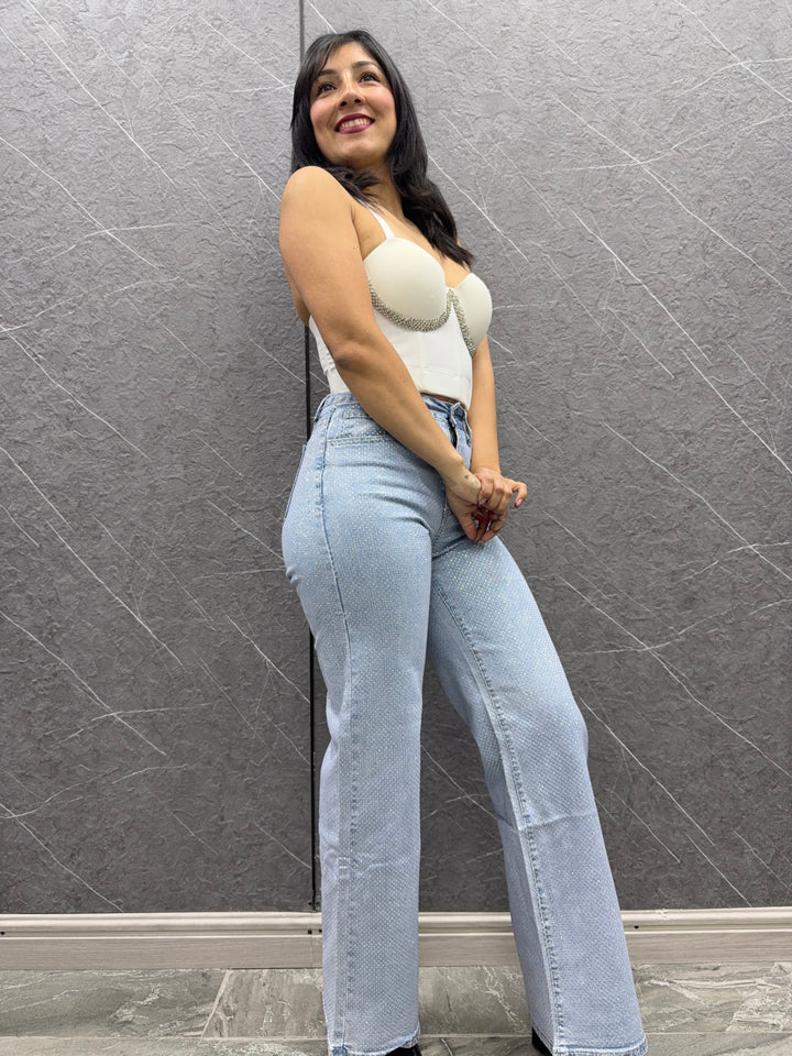Pantalón Brillantina Celeste